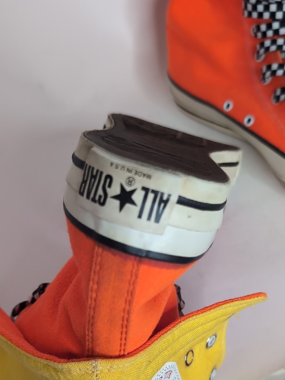 Vintage Converse Bright Orange High-Top Sneakers - Picture 7 of 9